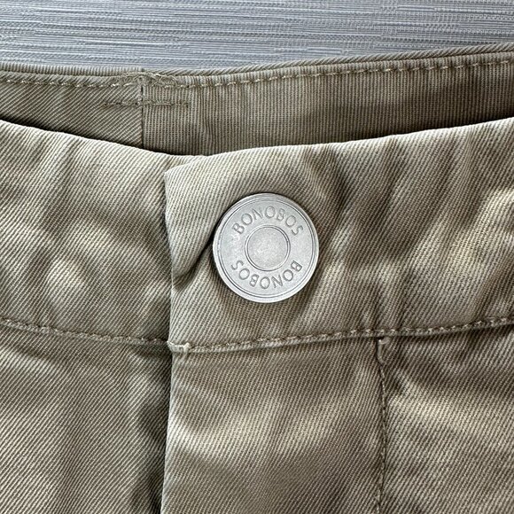 Bonobos Pants Mens 32 Straight Fit Washed Chino Beige Cotton Straight Leg Pocket - Picture 5 of 11